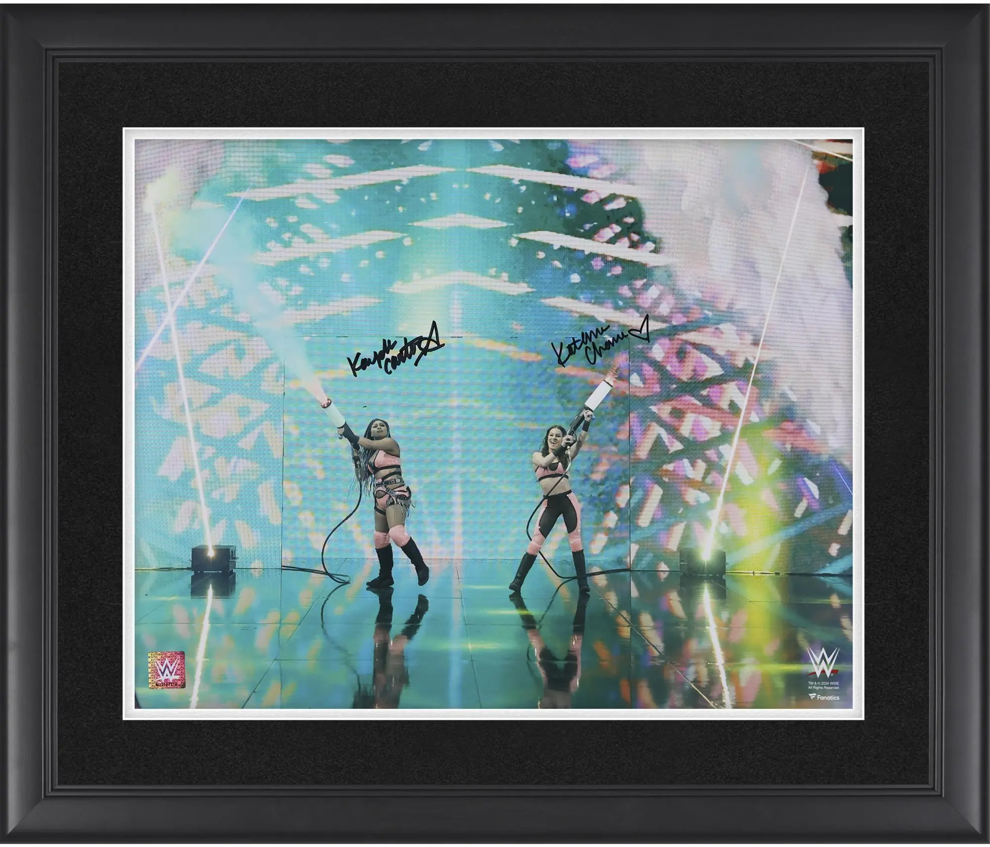 Kayden Carter & Katana Chance WWE Framed Autographed 16" x 20" Entrance Photograph - Fanatics Authentic Certified