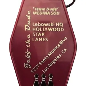 Big Lebowski JEFF THE DUDE Hollywood Star Lanes inspired keytag/keyfob
