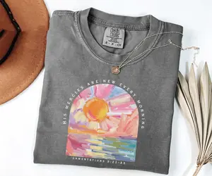 Comfort ColorsChristian Shirt,His Mercies Are New Every Morning Bible Verse T-Shirt,Religious Women Gift Faith Tee,Christian Gift Jesus Tee