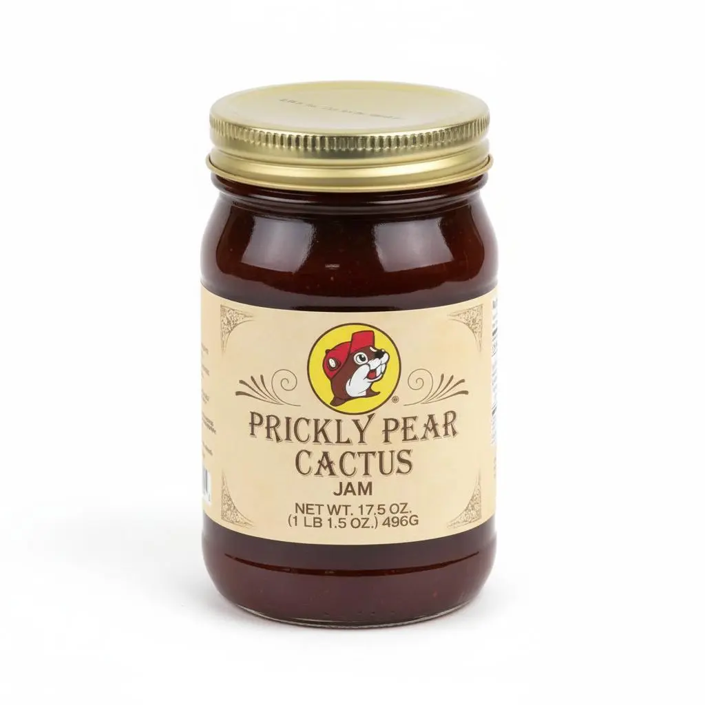 Buc-ee's Prickly Pear Cactus Jam - 17.5oz Glass Jar, Sweet-Tangy Flavor, Natural Ready-to-Eat for Salads, Sandwiches