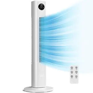 ZAFRO 35-inch Tower Fan Portable Electric 85° Oscillating Fan Quiet Cooling Remote Control Standing Bladeless Floor Fans 3 Speeds Wind Modes 12h Timer Bedroom Office, Black