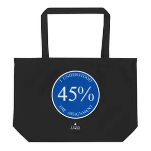 I Understood the Assignment Blue Dot Organic Tote Bag by *TEBA* Black/Blue/White