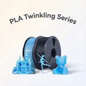 Twinkling 3D Printer PLA Filament 1KG Neatly Wound Sparkle PLA 3D Printing Filament, Dimensional Accuracy +/-0.02 mm, 1KG Spool. (Twinkle PLA Blue)
