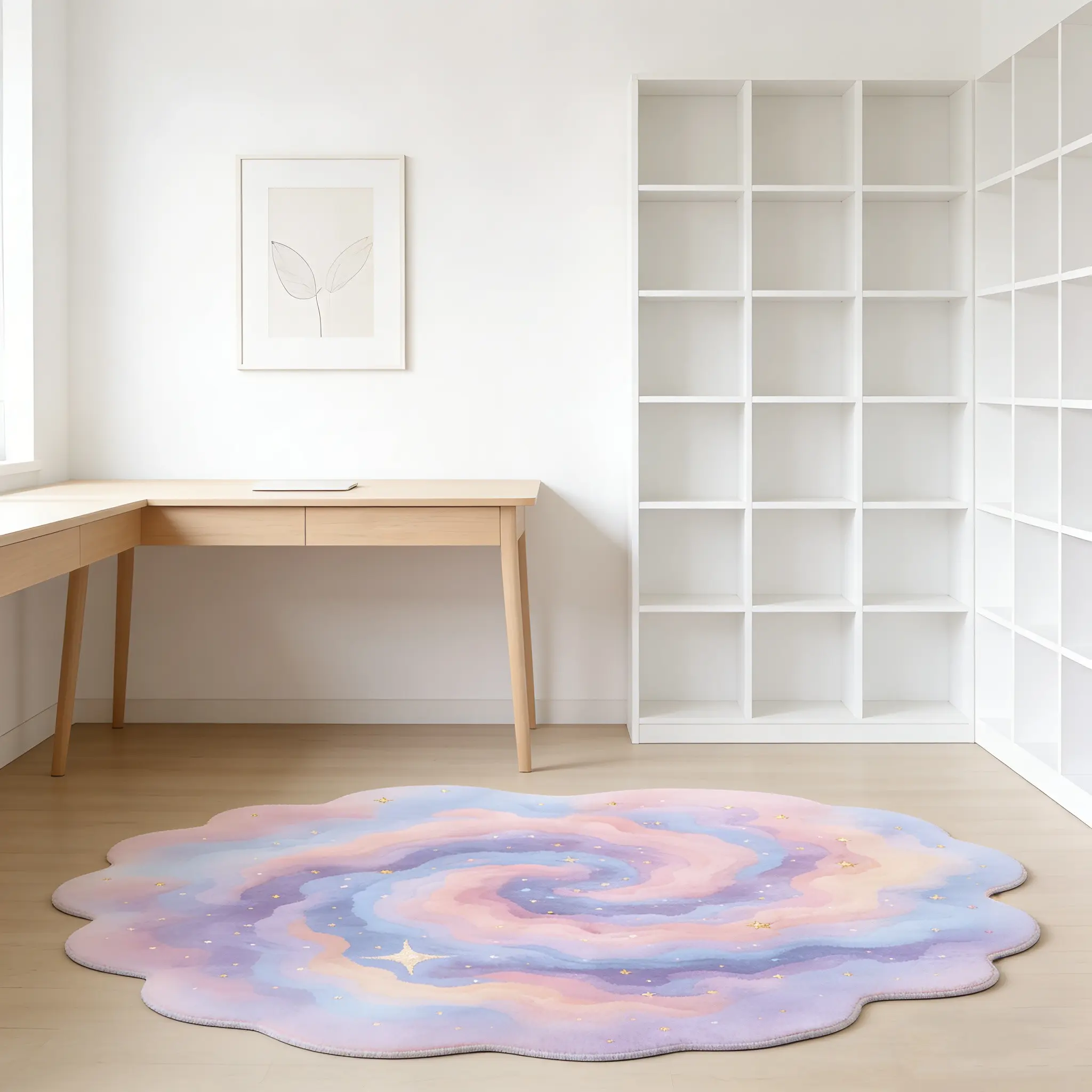 Gradient Nebula Wave Alien Carpet Pink Purple Blue Contrast Plush Floor Mat Bedside Non slip Wear resistant Starry Decorative Pad Suitable for Ins Style/Girl Healing Home Decoration, Room Decoration Rug Fluffy Modern Home Decorative Rugs