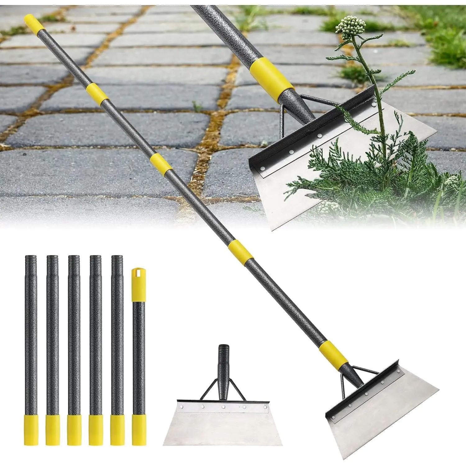 #Summervibes Garden Flat Shovel - Floor Scraper, 60" Multifunctional Garden Cleaning Shovels, Heavy Duty Floor Scrapers Long Handle,Metal Weeding Scraper for Lawn Edging, Snow Ice Removal,Snow Ice Scraper
