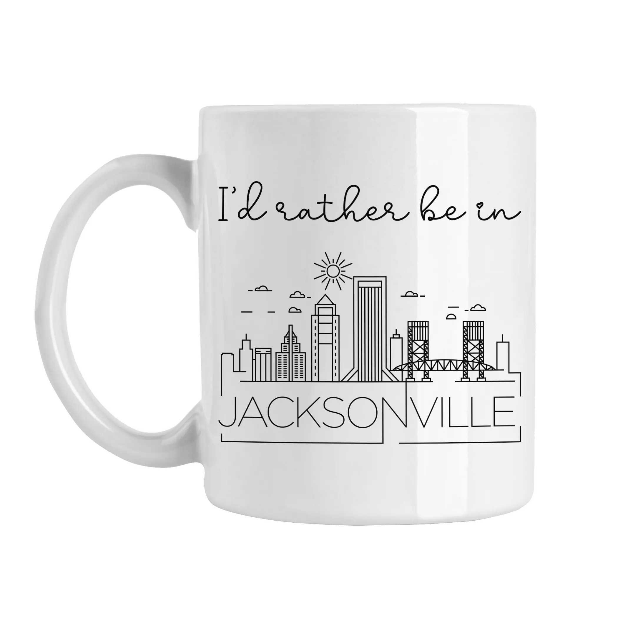 I'd Rather Be In Jacksonville Mug, Cute Jacksonville Coffee Cup Gift, Visit Travel Mug, Unique Jacksonville Florida Vacation Road Trip Cup, 11oz cup