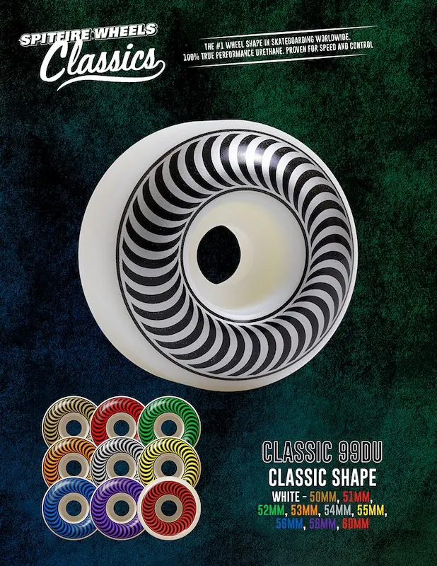 Spitfire Formula 4 Classics Skateboard Wheels - 99 Durometer, Set of 4