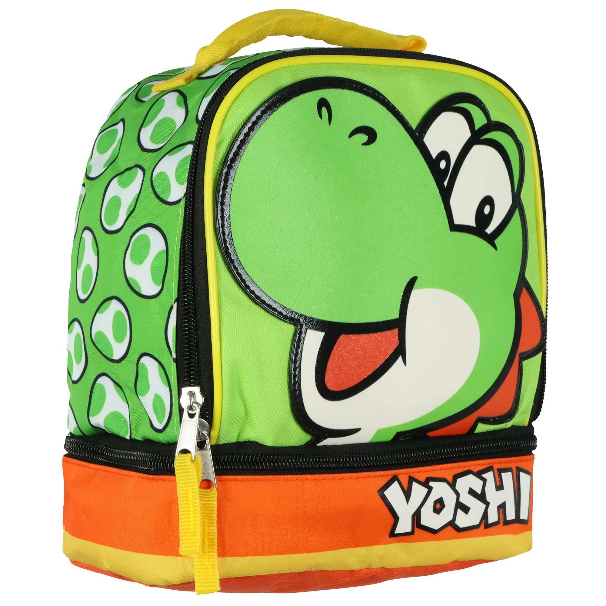 Super Mario Yoshi Lunch Box Dual Compartment Insulated Lunch Tote 10"