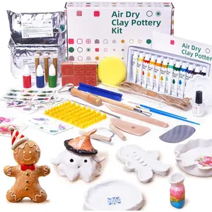 Air Dry Clay Kit for Adults, Pottery Kit for Beginners, 48 count Clay Kit with  Paints, , Sculpting Tools & Step-by-Step Guide - Crafts for Birthdays Xmas  & Decor
