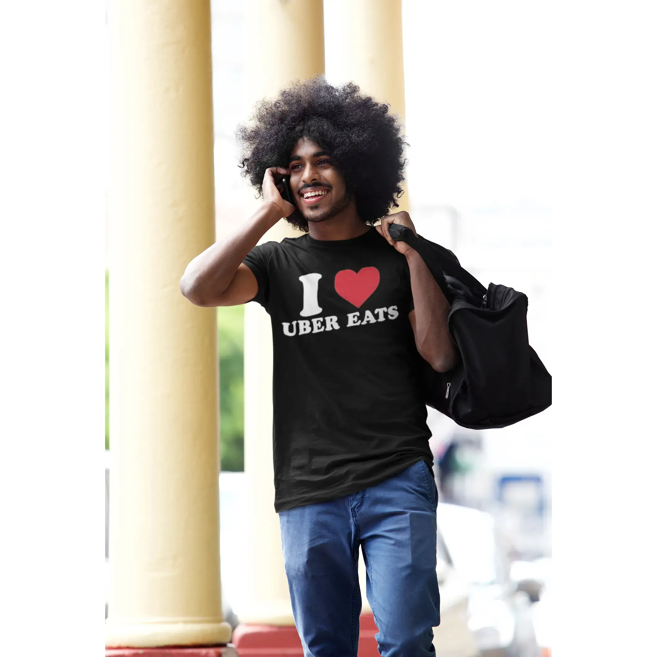 I Love Uber Eats T-shirt - 100% Cotton, Ultra Soft, Unisex Crew Neck Top
