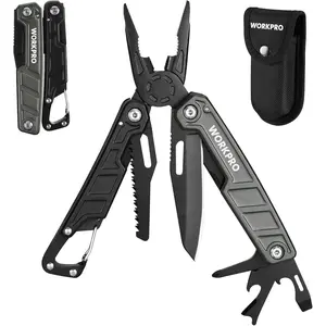 Multitool-11 in 1 Multitool Pliers with Pocket Clip and Sheath-EDC Multi Tool Knives with Safety Lock-Camping Tools Pocket Knife with Screwdriver Saw Blade Wire Cutter and Bottle Opener