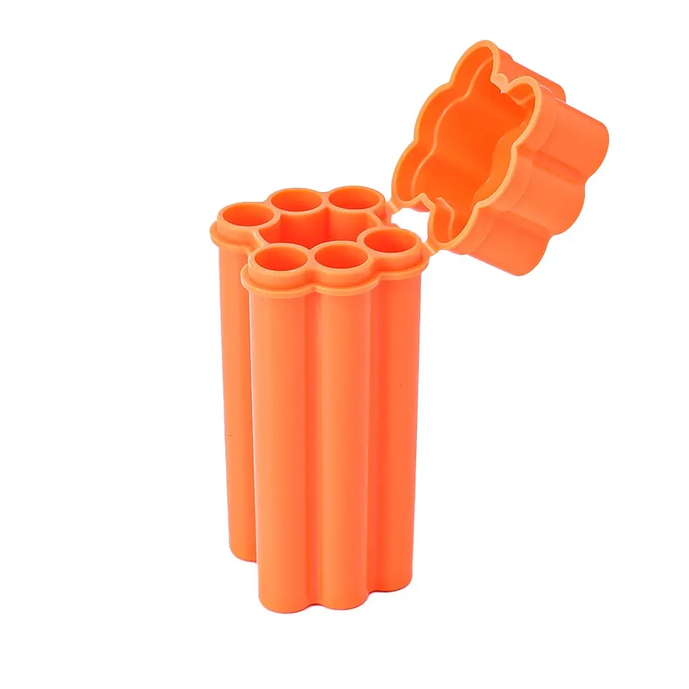 Portable Multi-Tube Storage Case, 6 Compartment Plastic Tube Container with Flip Lid