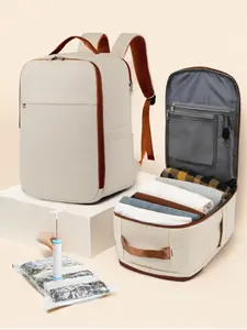 Back-to-school gifts Men's Casual Travel Backpack with Air Cushion, Women's Aviation-Certified Carry-On Suitcase, 15.6-Inch Laptop Bag with Shoe Compartment Vacuum compression backpack - Ryanair cabin bag