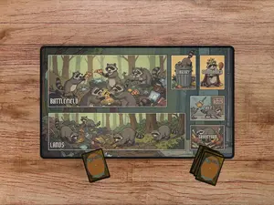 Trash Panda Playmat for MTG Mousepad and Desk Mat Funny MTG Playmat, Playmat With Zones, Racoon Playmat