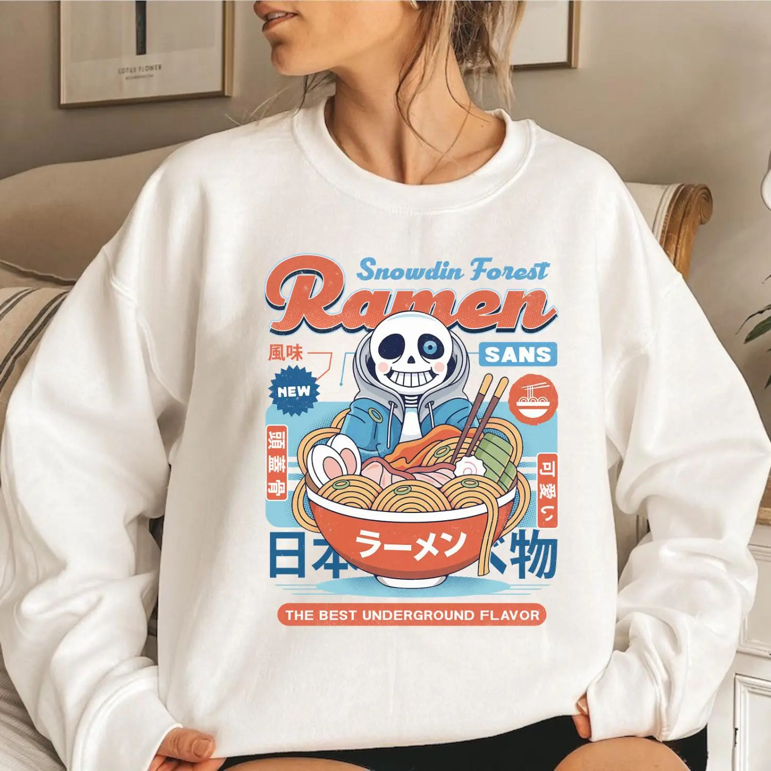Sans Snowdin Forest Ramen TShirt, Undertale Inspired Sweatshirt, Indie RPG Game Graphic Hoodie, Retro 8-Bit Aesthetic Gamer Shirt, Unisex Gift