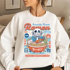 Sans Snowdin Forest Ramen TShirt, Undertale Inspired Sweatshirt, Indie RPG Game Graphic Hoodie, Retro 8-Bit Aesthetic Gamer Shirt, Unisex Gift