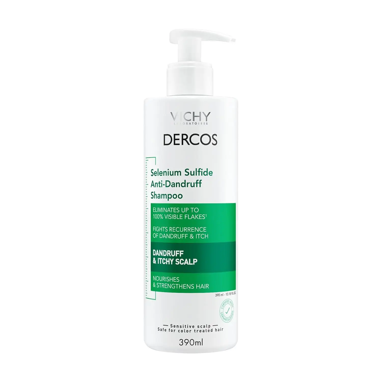 Vichy Dercos Dandruff Shampoo, Antifungal Itchy Scalp Treatment for Men & Women, Clinical Strength Selenium Sulfide, Formulated with Niacinamide & Salicylic Acid, Color Safe, Dermatologist Recommended