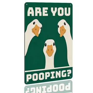 Funny Goose Bathroom Decor Metal Aluminum Sign 12x8 Inch, Are You Pooping Farm Animal Home Room Wall Decor Easter Decor, Bathroom Decorations