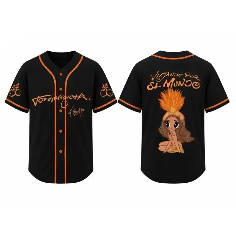 Orange Latin Music Baseball Jersey, Tropicoqueta Inspired Shirt, World Tour Style Apparel, Festival Outfit Gift for Music Lovers
