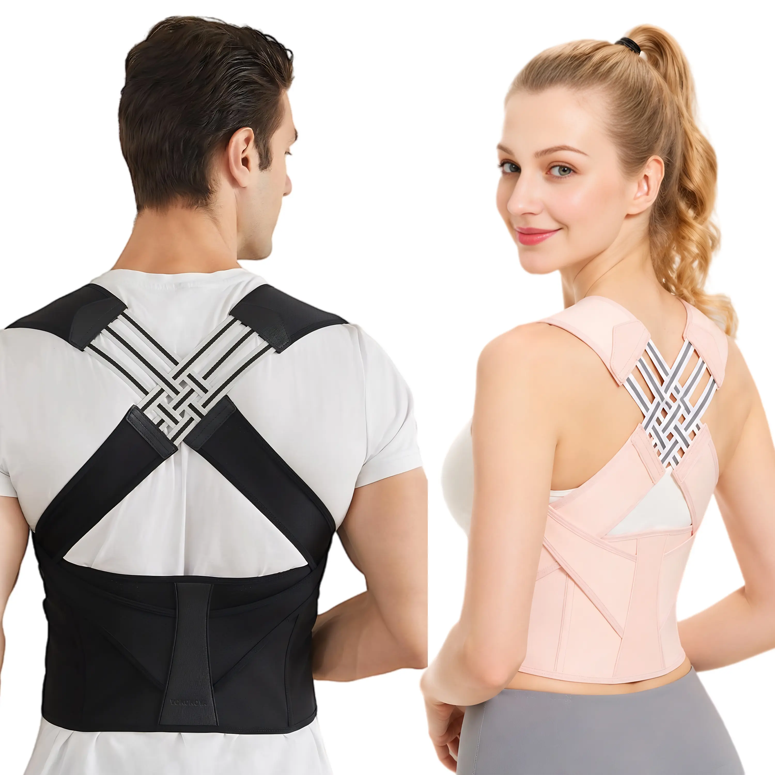 Adjustable Back Support Strap for Men and Women,Adjustable posture correctors – Shoulder Posture Aid for Sitting, Standing, and Daily Activities
