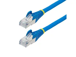 StarTech 6in CAT6a Ethernet Cable - Blue - Low Smoke Zero Halogen (LSZH) - 10GbE 500MHz 100W PoE++ Snagless RJ-45 w/Strain Reliefs S/FTP Network Patch Cord Model NLBL-6IN-CAT6A-PATCH
