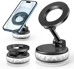 lMOLI Vacuum Magnetic Car Phone Holder, Supports Vacuum Suction &Magnetic Suction, Foldable&Rotatable, Vacuum Magnetic Car Phone Holder, Compatible with All Smartphone Devices