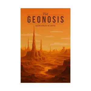 Geonosis Galactic Travel Poster, Scenic Sci-Fi Wall Art, Classic Outer Space Tourism Print, Aesthetic Gamer Decor, Unframed Print Only
