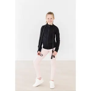 SALE Balanced Black Full-Zip Ruffle Active Jacket