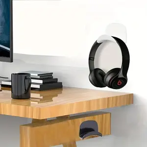 Headphone Holder, 2pcs Wall Mounted Headphone Holder, Punch Free Headphone Stand, Headphone Hook, Desk Organizer for Home Office