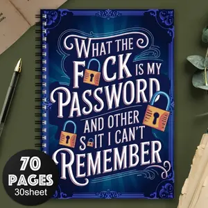 Spiral Password Notebook & Daily Journal: 70-Page Secure Log for Internet/Computer Credentials – Store Websites, Usernames & Passwords (Home/Office Password Saver)