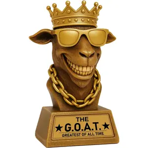 Goat Trophy - 7" G.O.A.T.  Award for Fantasy Football, Office Desk,  Player Trophy