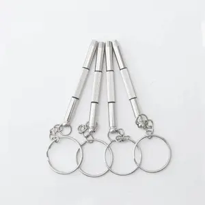 4pcs Watch Repair Pliers Set, Includes Keychain, Compact Manual Tools, Precision Screwdriver, Ideal for Clock Maintenance