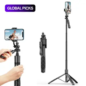 Rotatable Wireless Selfie Stick Tripod with Remote Control, Retractable Phone Tripod Stand for iPhone, Samsung Galaxy and GoPro Action Cameras, Camera Accessories