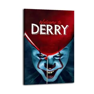 IT Welcome to Derry Artistic Wall Decor, Waterproof Canvas Poster, Cute And Vibrant Poster for Bathroom, Living Room, Bedroom, Dorm, A Perfect Gift Idea for New Year Home Decor