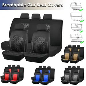 Full Set Car Seat Covers Fit Most Car Truck SUV or Van Dirt and Abrasion Resistant 100% Breathable 3D Embossed Protectors Universal Fit for Nissan /Honda /Civic /CRV /Hrv /Kia /Sorento /Toyota /Corolla /4Runner /Camry /Hyundai /Mazda