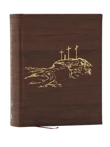 NKJV, Journal the Word Bible, Large Print: Reflect, Journal or Create Art Next to Your Favorite Verses (Brown Leathersoft over Board, Red Letter)