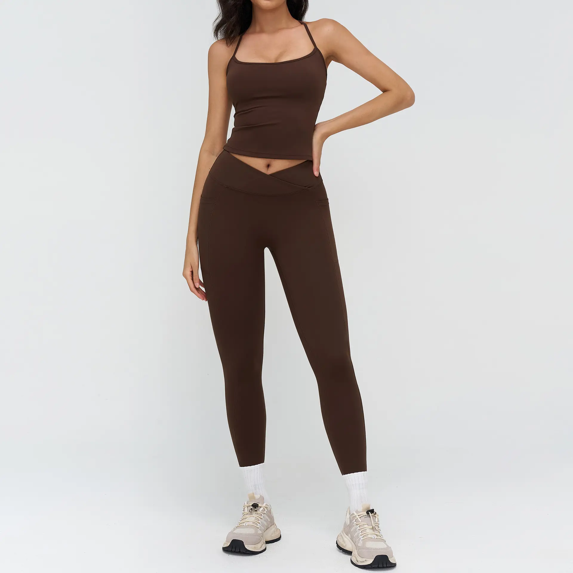 4518 vest+2030 1 pants   coffee color