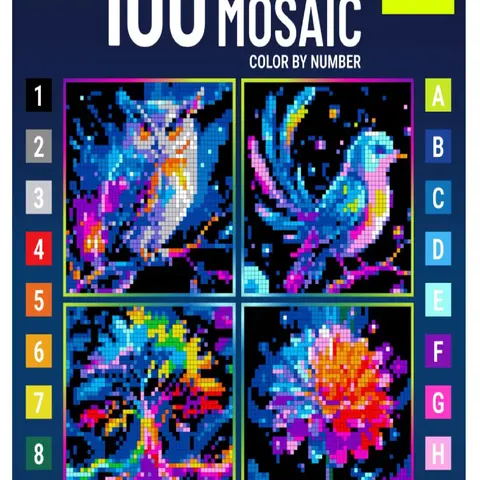 Mystery Mosaic Color-by-Number Coloring Book for Adults, Colorful Quest Pixel Art Challenges to Reveal Hidden Images for Relaxation & Creativity, Coloring Books
