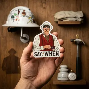 Vintage Doc Holliday "Say When" Cowboy Quote Die-Cut Matte Vinyl Sticker - Water-Resistant Decal for Laptops, Water Bottles