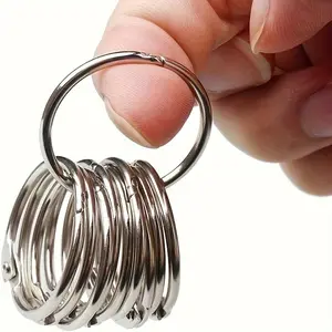 Durable Iron Ring Binders, 1-Inch Diameter Metal Book Rings, Keychain Included, File Organization, Silver Color & Options