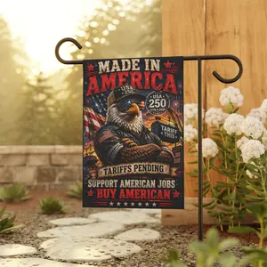 Made in America Eagle Garden Flag | House Banner, Patriotic USA Support American Jobs