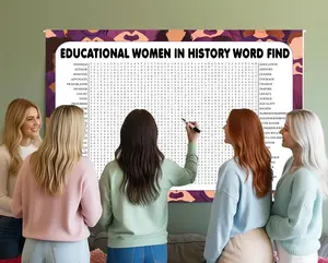 Educational Women in History Word Search Game, Giant Puzzle, Large Word Find, Activity Poster