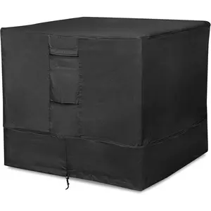 34'' Air Conditioner Cover for Outside Units, Durable  600D & Weather Resistant Square Fire Pit Table Cover