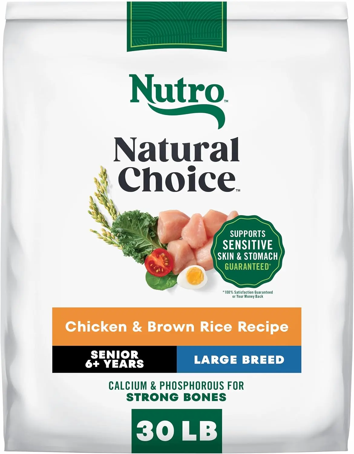 Nutro Natural Choice Senior Dog Food, Large Breed Dry Dog Food, Chicken and Brown Rice, 30 lbs.