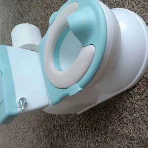 Jool Baby Real Feel 2-in-1 Potty with Wipes Storage, Flushing Sounds, & Disposable Liners - Realistic Toilet- Easy to Clean and Assemble (Aqua)