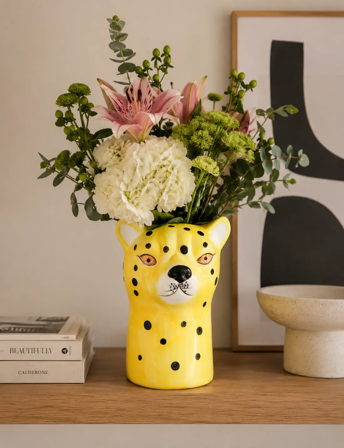 Yellow Leopard Cheetah Vase
