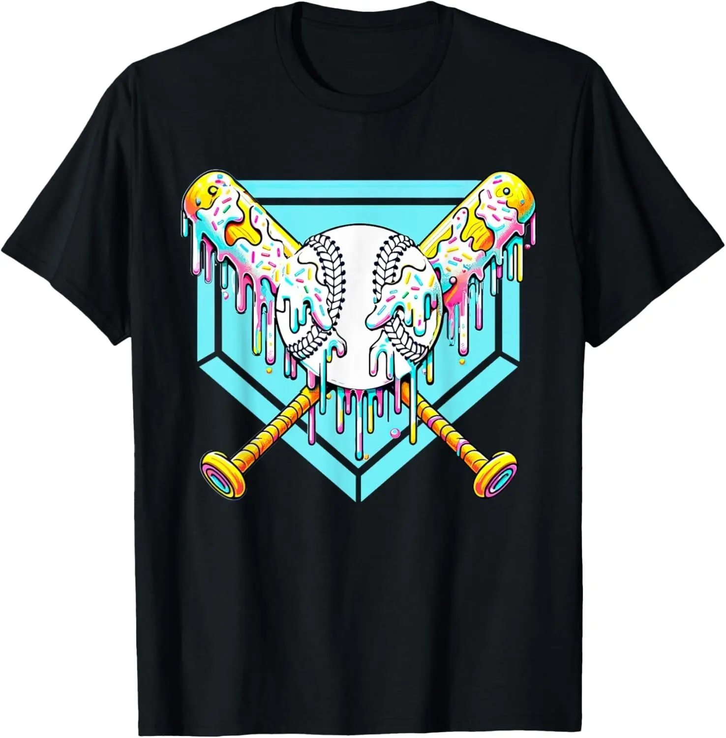 Baseball Drip For Boys Ice Cream Drip Youth Boys Baseball T-Shirt, Gift for Kids