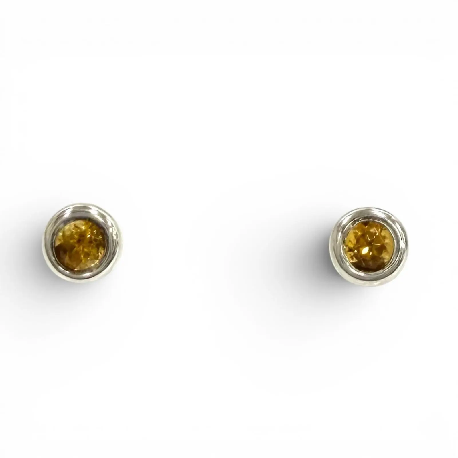 Pre-owned Tiffany & Co. Sterling Silver 925 (Ag925) Small Leather Goods AG925 Citrine Pierced Earrings