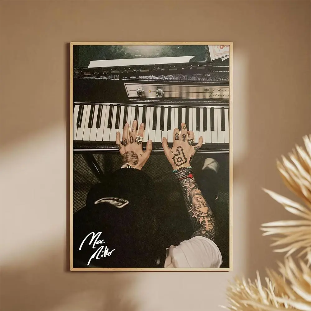 Mac Miller Poster, Music poster Home decor, Aesthetic Music Wall Art, Vintage Rap Print, Piano Art Decor, Room Decor Gift Wall Art Decoration Pictures Wall Decor