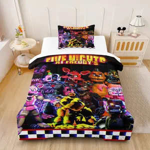 Five Nights at Freddy's Soft Blanket Set, Includes 1 Bedding and 1 or 2 Pillowcases Without Pillows, Perfect Gift Idea, Throw Blanket
